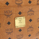 MCM Vicetos Logogram Tote Bag PVC Leather Brown Gold Auth 174495-14