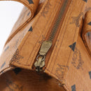 MCM Vicetos Logogram Tote Bag PVC Leather Brown Gold Auth 174495-15