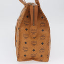 MCM Vicetos Logogram Tote Bag PVC Leather Brown Gold Auth 174495-4