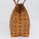 MCM Vicetos Logogram Tote Bag PVC Leather Brown Gold Auth 174495-5