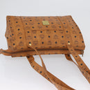 MCM Vicetos Logogram Tote Bag PVC Leather Brown Gold Auth 174495-6