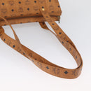 MCM Vicetos Logogram Tote Bag PVC Leather Brown Gold Auth 174495-7