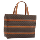 CELINE Macadam Canvas Hand Bag PVC Leather Brown Gold Auth 174497A-1