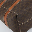 CELINE Macadam Canvas Hand Bag PVC Leather Brown Gold Auth 174497A-14