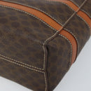 CELINE Macadam Canvas Hand Bag PVC Leather Brown Gold Auth 174497A-15