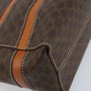 CELINE Macadam Canvas Hand Bag PVC Leather Brown Gold Auth 174497A-16