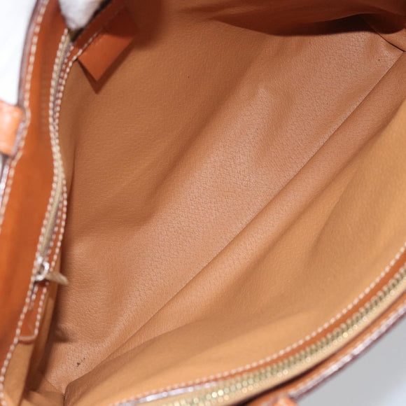 CELINE Macadam Canvas Hand Bag PVC Leather Brown Gold Auth 174497A