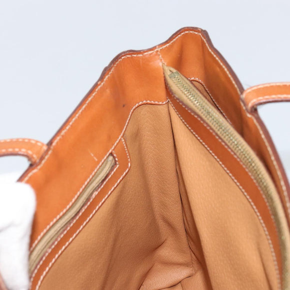 CELINE Macadam Canvas Hand Bag PVC Leather Brown Gold Auth 174497A