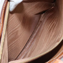 CELINE Macadam Canvas Hand Bag PVC Leather Brown Gold Auth 174497A-12
