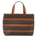 CELINE Macadam Canvas Hand Bag PVC Leather Brown Gold Auth 174497A-2