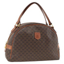 CELINE Macadam Canvas Hand Bag PVC Leather Brown Gold Auth 174498-1
