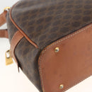 CELINE Macadam Canvas Hand Bag PVC Leather Brown Gold Auth 174498-12