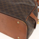 CELINE Macadam Canvas Hand Bag PVC Leather Brown Gold Auth 174498-13