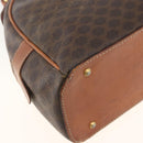 CELINE Macadam Canvas Hand Bag PVC Leather Brown Gold Auth 174498-14