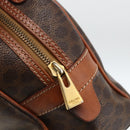 CELINE Macadam Canvas Hand Bag PVC Leather Brown Gold Auth 174498-15