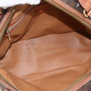 CELINE Macadam Canvas Hand Bag PVC Leather Brown Gold Auth 174498-17