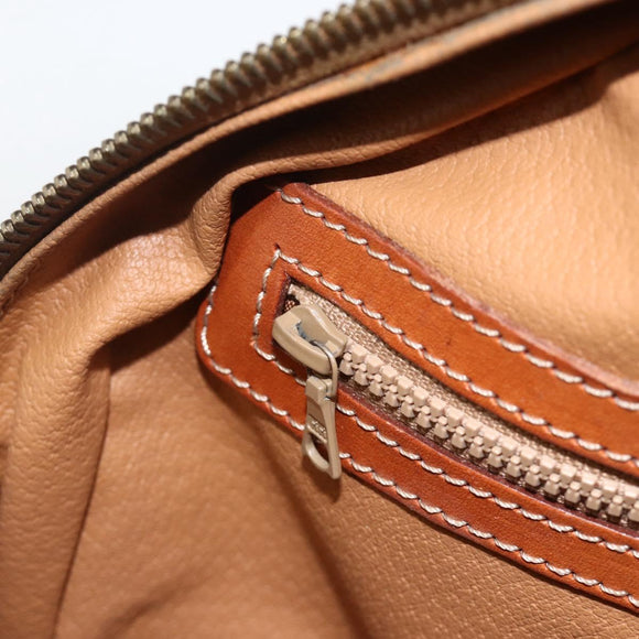 CELINE Macadam Canvas Hand Bag PVC Leather Brown Gold Auth 174498