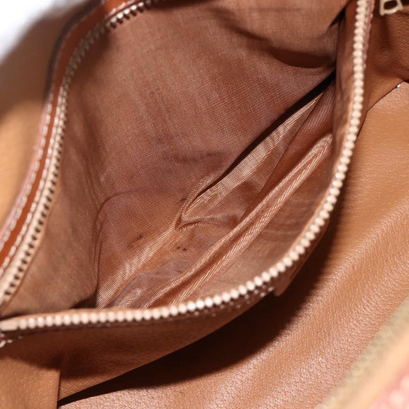CELINE Macadam Canvas Hand Bag PVC Leather Brown Gold Auth 174498