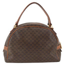 CELINE Macadam Canvas Hand Bag PVC Leather Brown Gold Auth 174498-3