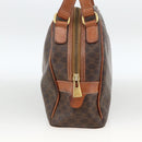 CELINE Macadam Canvas Hand Bag PVC Leather Brown Gold Auth 174498-4