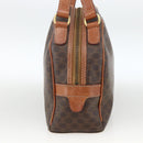 CELINE Macadam Canvas Hand Bag PVC Leather Brown Gold Auth 174498-5