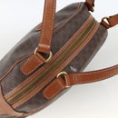 CELINE Macadam Canvas Hand Bag PVC Leather Brown Gold Auth 174498-6