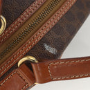 CELINE Macadam Canvas Hand Bag PVC Leather Brown Gold Auth 174498-7