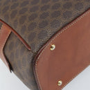 CELINE Macadam Canvas Hand Bag PVC Leather Brown Gold Auth 174499-11