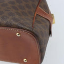 CELINE Macadam Canvas Hand Bag PVC Leather Brown Gold Auth 174499-12