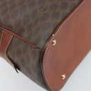 CELINE Macadam Canvas Hand Bag PVC Leather Brown Gold Auth 174499-13