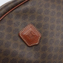 CELINE Macadam Canvas Hand Bag PVC Leather Brown Gold Auth 174499-14