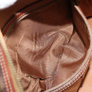 CELINE Macadam Canvas Hand Bag PVC Leather Brown Gold Auth 174499-21