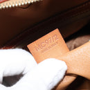 CELINE Macadam Canvas Hand Bag PVC Leather Brown Gold Auth 174499-22
