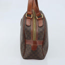CELINE Macadam Canvas Hand Bag PVC Leather Brown Gold Auth 174499-5
