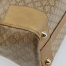 CELINE Macadam Canvas Hand Bag PVC Beige Gold Auth 174500-16