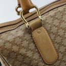 CELINE Macadam Canvas Hand Bag PVC Beige Gold Auth 174500-10
