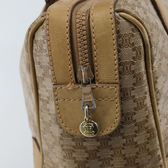 CELINE Macadam Canvas Hand Bag PVC Beige Gold Auth 174500
