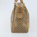 CELINE Macadam Canvas Hand Bag PVC Beige Gold Auth 174500-4