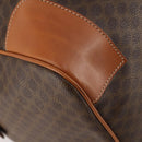 CELINE Macadam Canvas Boston Bag PVC Leather Brown Gold Auth 174501-14