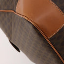 CELINE Macadam Canvas Boston Bag PVC Leather Brown Gold Auth 174501-16