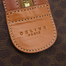 CELINE Macadam Canvas Boston Bag PVC Leather Brown Gold Auth 174501-19