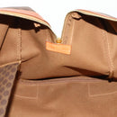 CELINE Macadam Canvas Boston Bag PVC Leather Brown Gold Auth 174501-22
