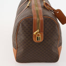 CELINE Macadam Canvas Boston Bag PVC Leather Brown Gold Auth 174501-4