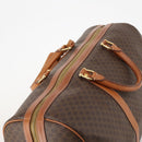 CELINE Macadam Canvas Boston Bag PVC Leather Brown Gold Auth 174501-6