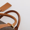 CELINE Macadam Canvas Boston Bag PVC Leather Brown Gold Auth 174501-8
