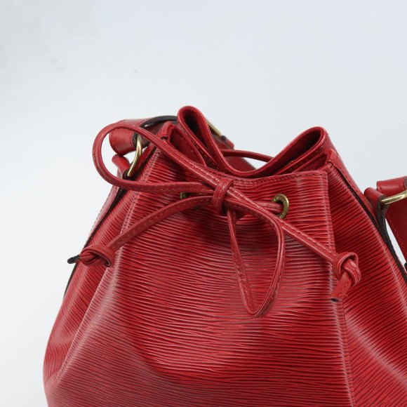 LOUIS VUITTON Epi Petit Noe Schultertasche Rot M44107 LV Auth 174504