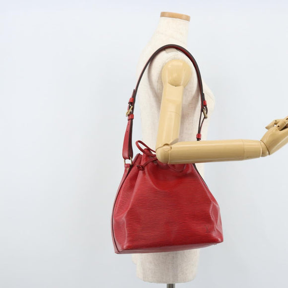 LOUIS VUITTON Epi Petit Noe Schultertasche Rot M44107 LV Auth 174504