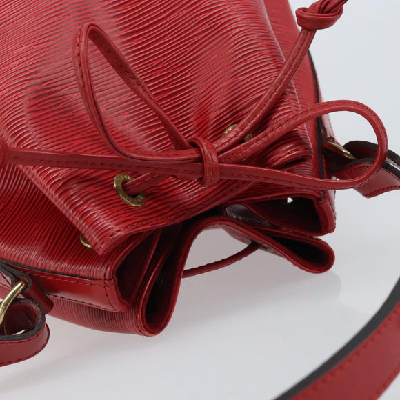 LOUIS VUITTON Epi Petit Noe Schultertasche Rot M44107 LV Auth 174504
