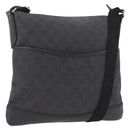 GUCCI GG Canvas Shoulder Bag Black Silver 374414 Auth 174510-1