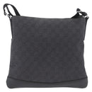 GUCCI GG Canvas Shoulder Bag Black Silver 374414 Auth 174510-2